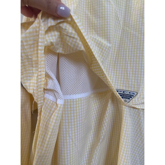 Columbia PFG Shirt Mens 3XL Super Bonehead Vented Fishing Button Down Yellow - Picture 8 of 9